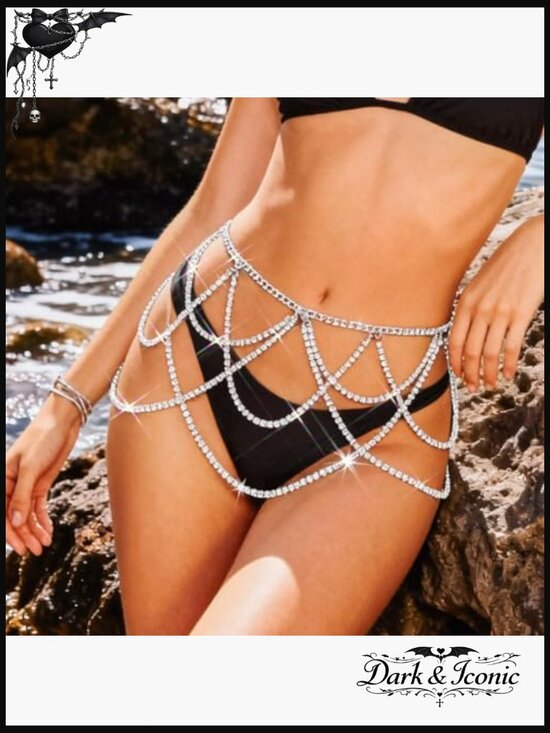 Rhinestone Waist Chain Belt Sequins Body Jewelry Chain main image 4